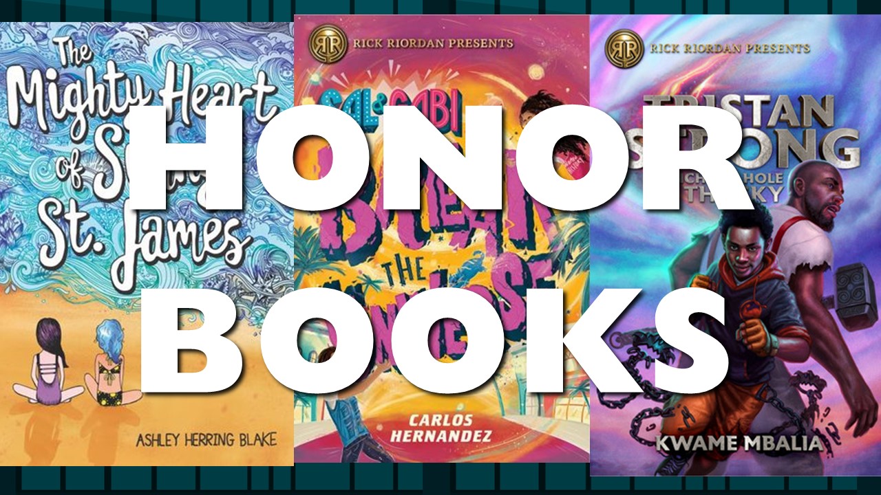 Images of 2020 YouPer honor book covers with text that says Honor Books
