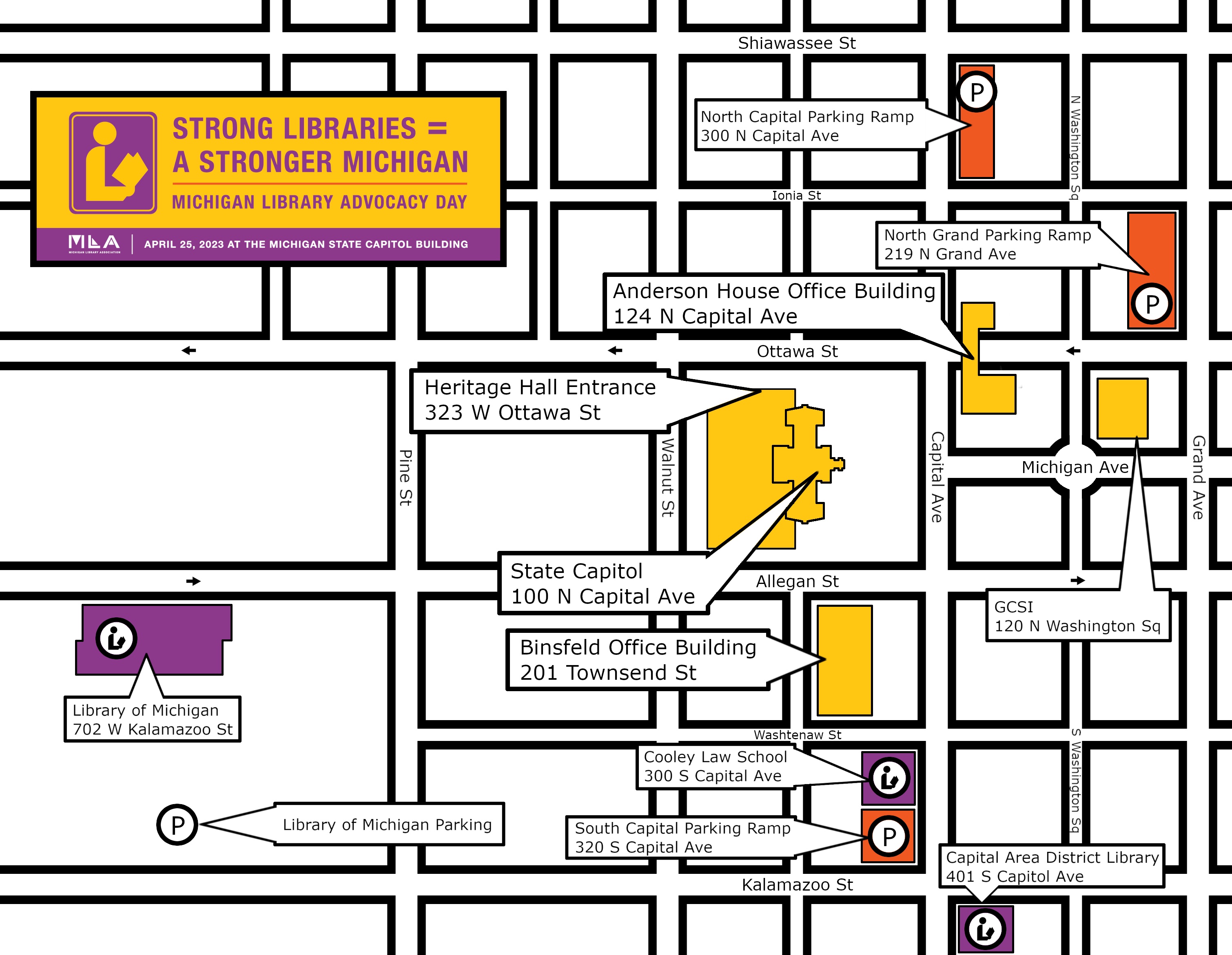 map of Downtown Lansing