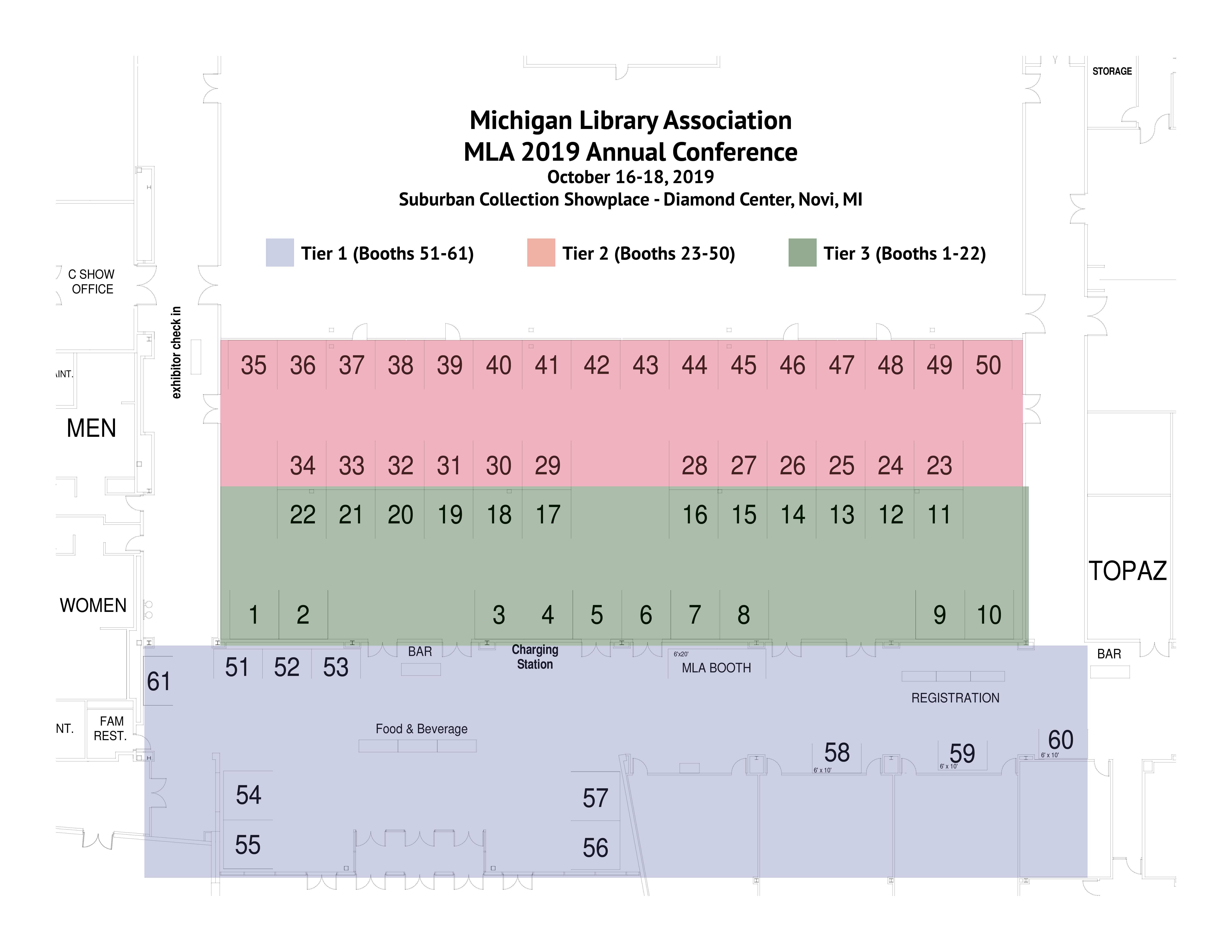 MLA 2019 Exhibitor Booth Diagram