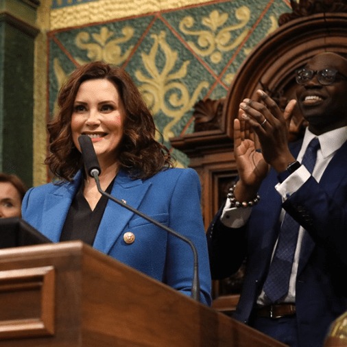 Gov. Whitmer and Lt. Gov. Gilchrist at the 2024 State of the State